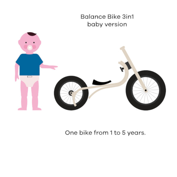 Sparkhjól - Jafnvægishjól - Balancehjól - Balance Bike 3in1