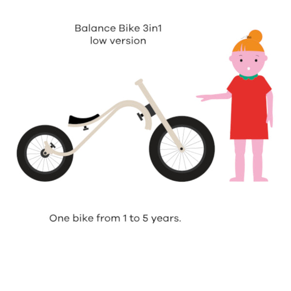 Sparkhjól - Jafnvægishjól - Balancehjól - Balance Bike 3in1